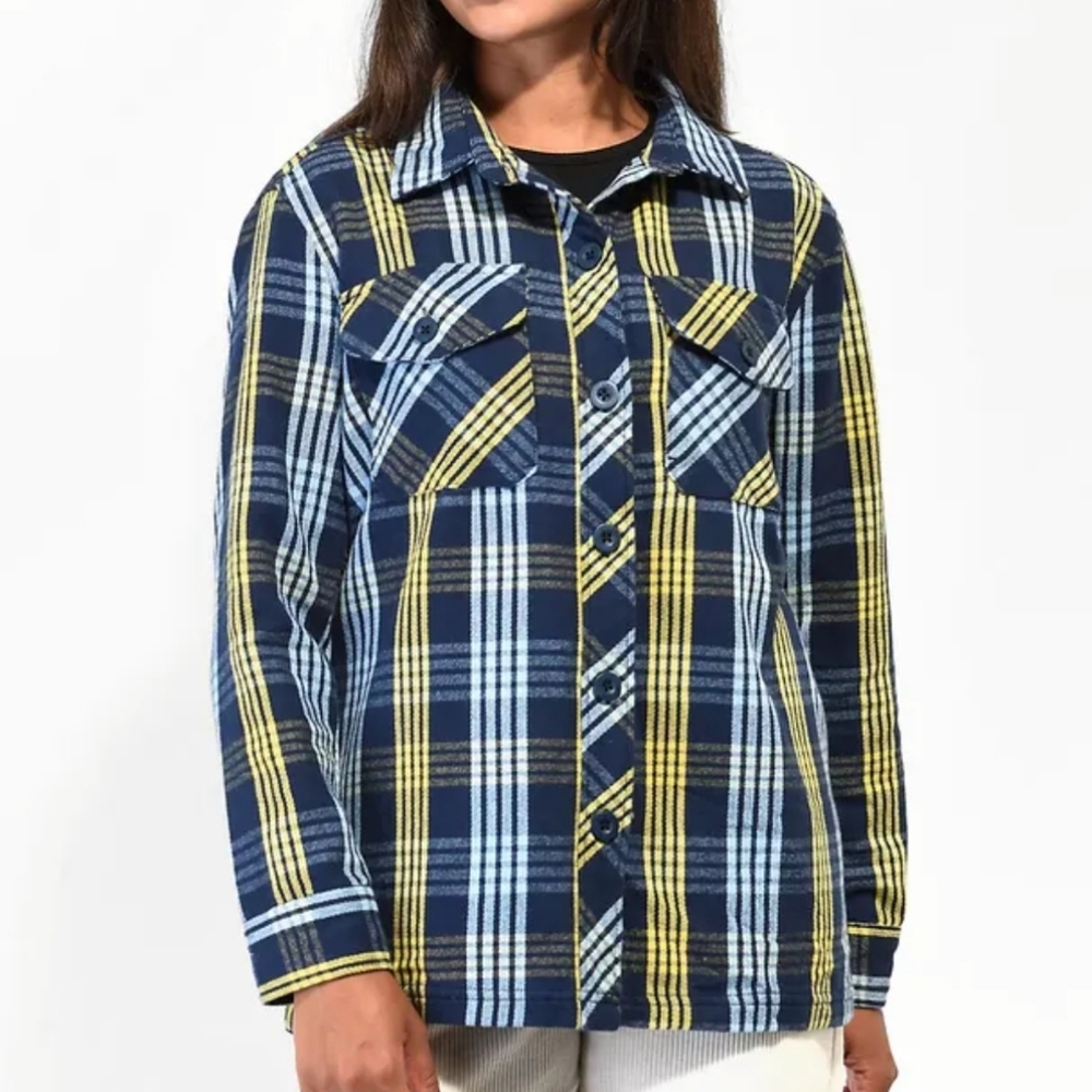Women's Empyre Brand Plaid Heavy Weight Flannel Shirt From Zumiez Size Medium